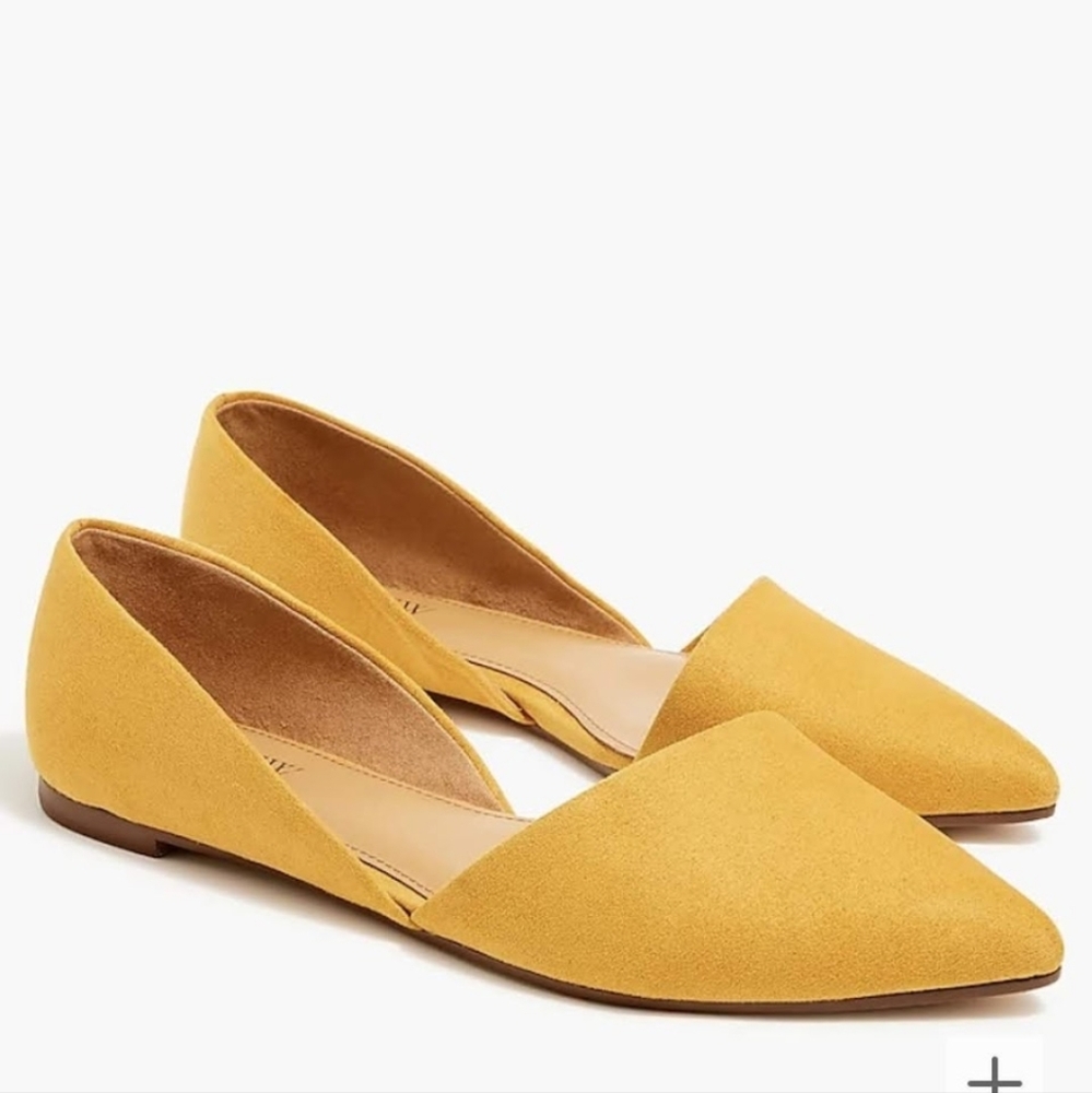 J. Crew Zoe Sueded D'orsay Dressy Bronzed Ochre Flats